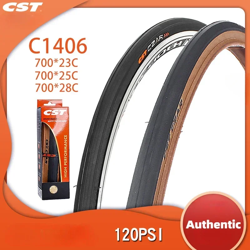 CST C1406 ROAD BICYCLE TIRE OF 700X23C 700X25C 28C 622 Puncture Racing Black Brown TIRE 120PSI Bike Parts