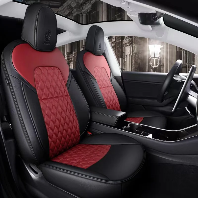 Premium Leather Car Seat Covers Full Covered Fit Set Car Accessories Cushion Cover for Tesla Model Y