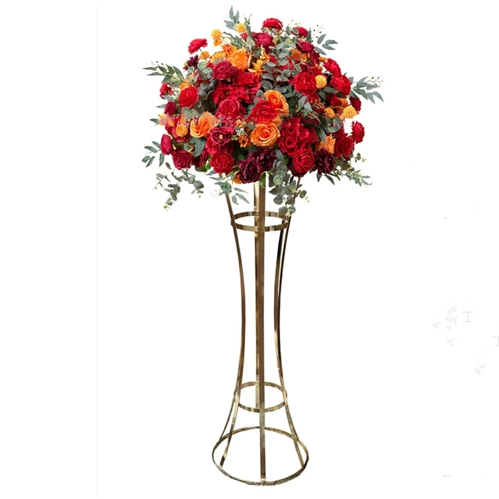 

2-10pcs Gold Flower Rack Modern 80cm Wedding Table Centerpiece Event Road Lead Party Flowers Stand Home Hotel Decoration