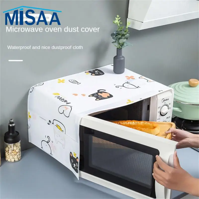 Printing Microwave Oven Dust Covers Side Bag Design Slow Furniture Aging Nordic Wind Household Accessories Moisture-proof