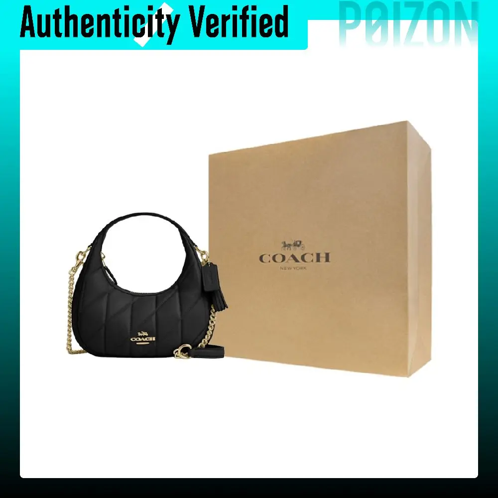 COACH CARMEN Sheepskin Chain Bag, One Shoulder Handbag Small Women's Black CY710-IMBLK