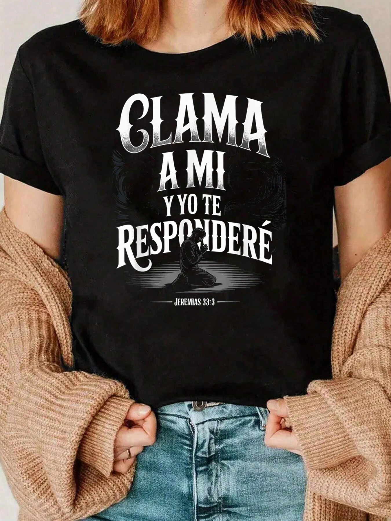 

Call Me And I Will Answer Bible Verse T Shirt Christian Women Casual Wear 220g