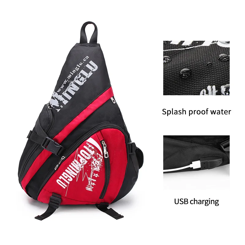 Factory wholesale custom messenger triangle bag waterproof fashion sports student Sling shoulder bag