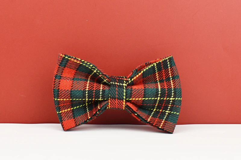 Maßgefertigtes Designer-Logo Weihnachts-Hundehalsband Rotes Karo Weiche Baumwolle mit Passender Leine Luxus-Haustiergeschirr-Set für Hunde – Detail 6