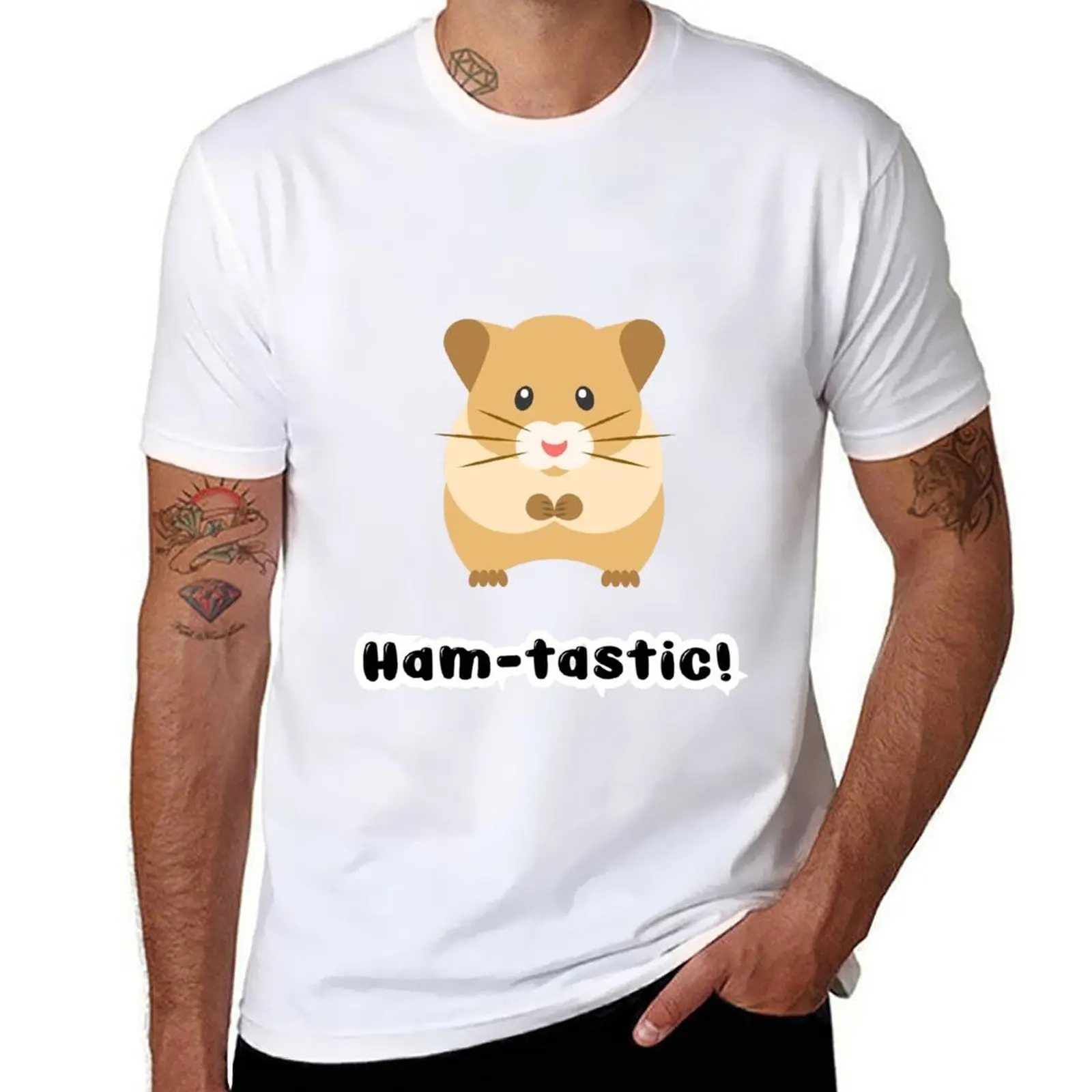 تي شيرت رجالي من ham-tastic تي شيرت رجالي من القطن الثقيل تي شيرت قطن 100%