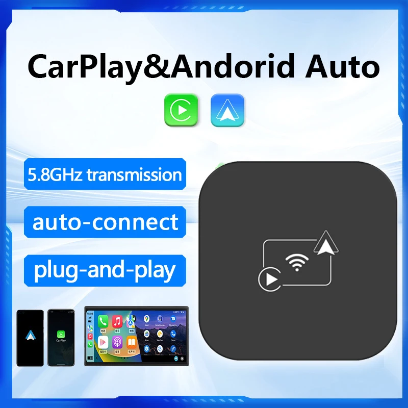 

Smart Mini Ai Box Wireless CarPlay 2 в 1, автомобильный адаптер Android, проводный к беспроводному Plug and Play для Toyota Mazda Nissan Audi