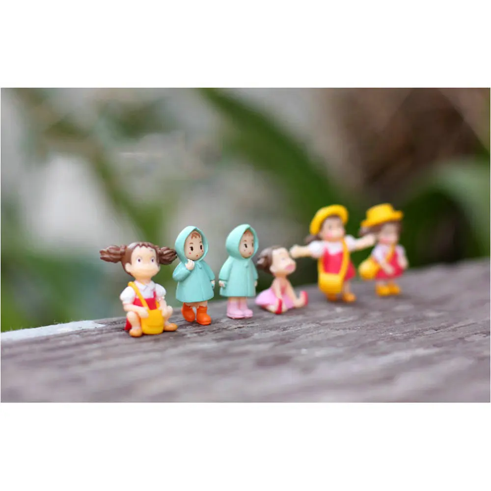 1 pçs miniaturas anime menina terrários estatuetas figuras de ação jardim de fadas suculentas desktop para crianças artesanato plástico fornecimento