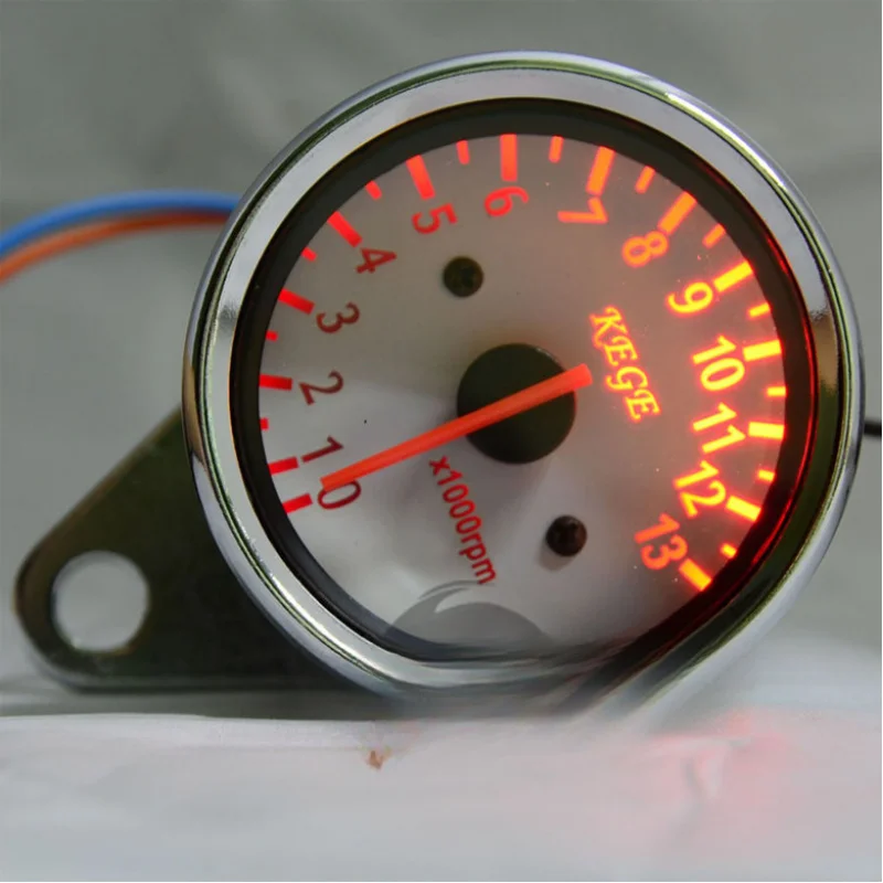 

Motorcycle White Instrument Modification Electronic Tachometer Modified Inductive Tachometer Pointer Type 13k RPM