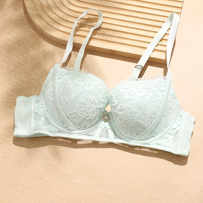 BH Medium thick template3/4 bra Fashion Lace Push Up Bra Underwear Women Lingerie Intimates 2024 Autumn/Winter FW6052