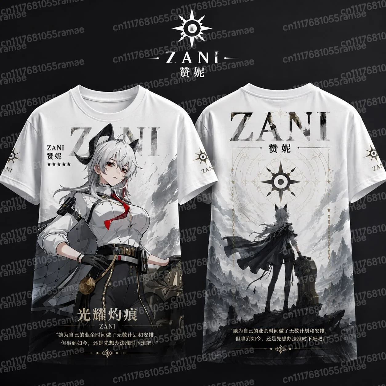 Wuthering Waves Cartethyia&JINHSI&SHOREKEEPER&&CHANGLI&ZANI Full-Print T-Shirt, Soft Breathable Lightweight Casual Tee for Fans