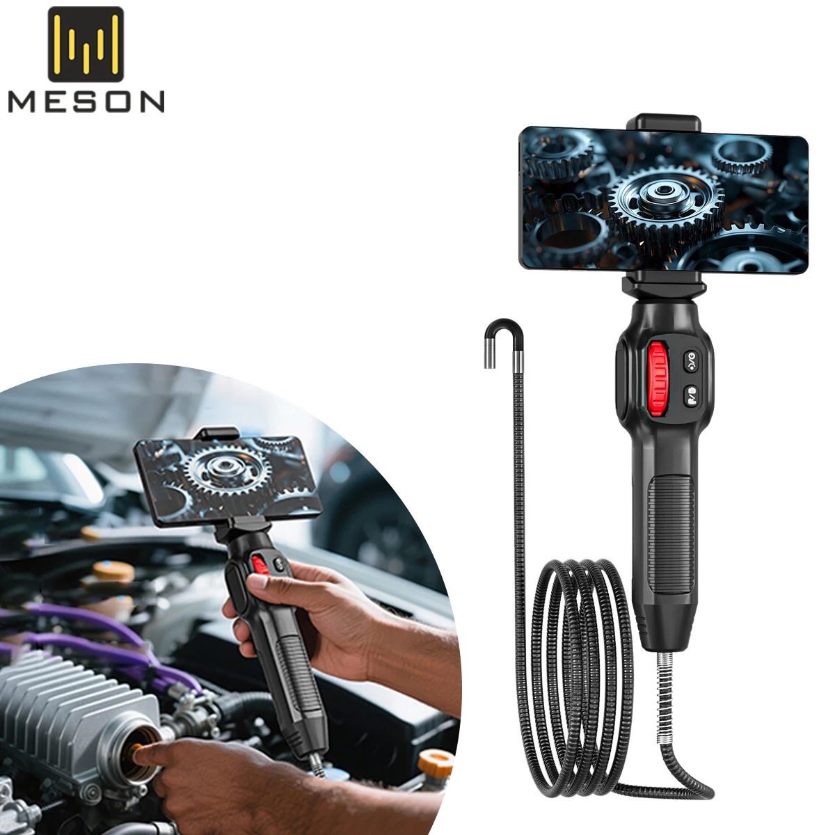 

6mm Automobile Endoscope Inspection Tool 360 Rotating Lens HD1080P Mini Inspection Camera Industrial Endoscope for SmartPhone