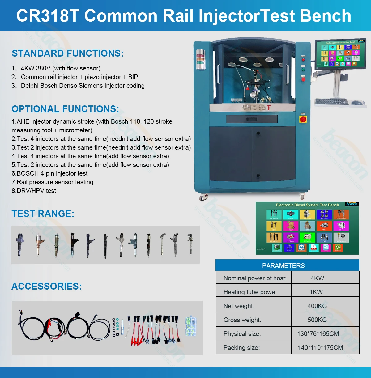 Picture 6: CR318T Common Rail Direct Injection Test Bench Diesel Fuel CRI Injector Test Machine CRDI With IMA ISA Coding Function