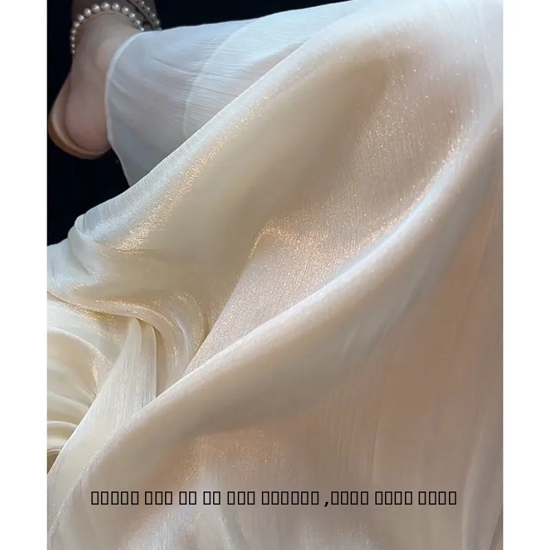 

Silk Glaze Tead f Body Skirt Ele Simp Sensation Smooth Long Skirt Cross-Border Acceptance Ankle-Length A-Line Skirt