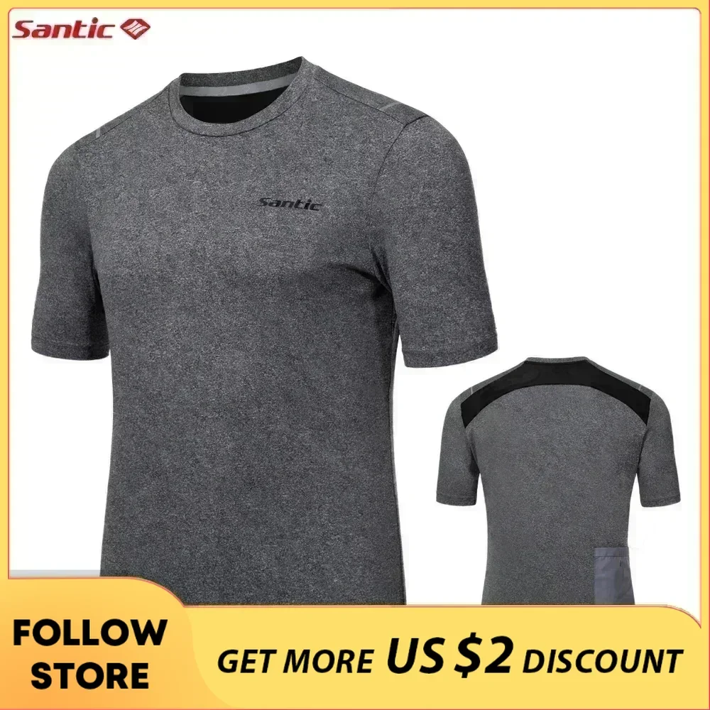 Santic Cycling Jersey Short Sleeve Summer Outdoor Running Gym Sports Clothes Men Women Sportswear T-shirt Bike Riding Jersey Top