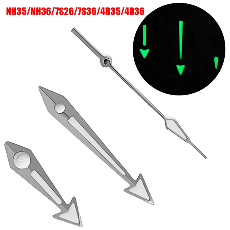 고품질 NH35 NH36 NH38 NH39 NH70 NH72 7S26 7S36 4R35 4R36 시계 바늘 실버 골드 로즈 골드 블랙 야광 시계 바늘