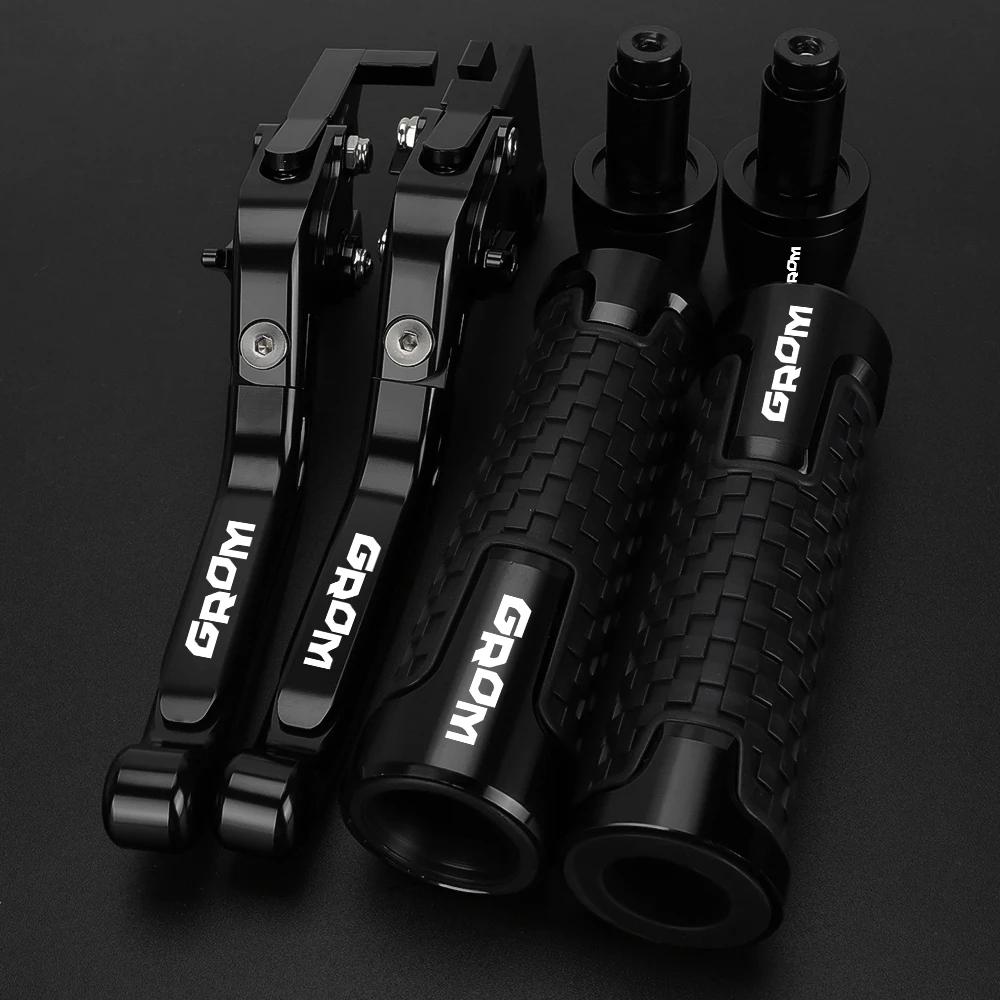 

GROM MSX125 Motorcycle Adjustable Brake Clutch Levers Handlebar Hand Grips Ends For HONDA MSX 125 GROM 2014 2015 2016 2017