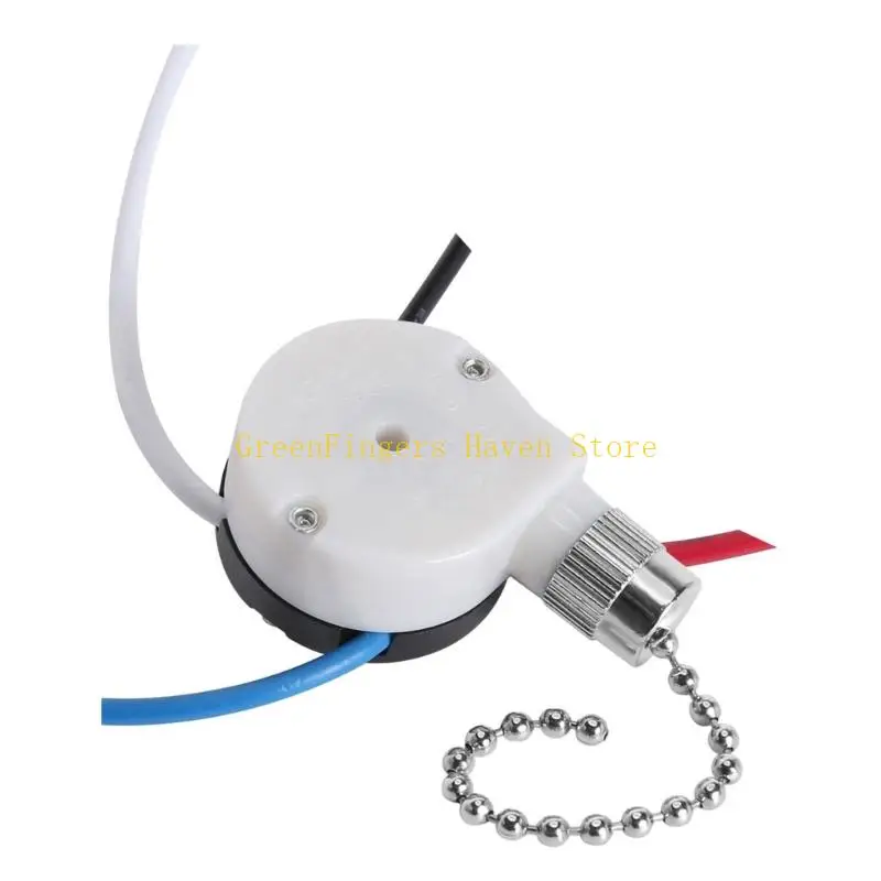 F68D Pull Chain Operated Ceiling Fan Switches 3 Speeded Adjustable 4 Wire Designs With Pre Wire Cables for Quick Setups
