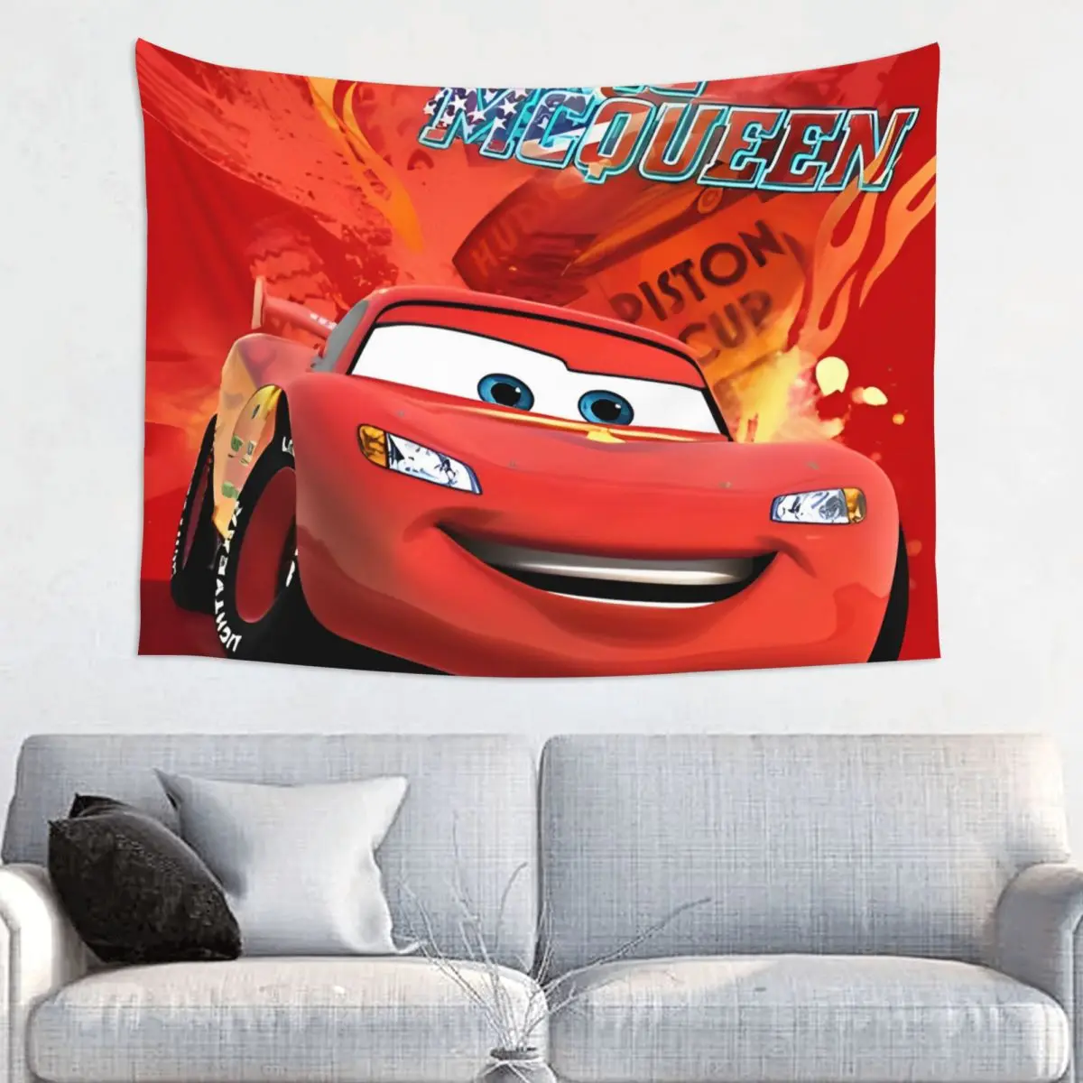 

Red Cars Winnerz Lightning McQueen Tapestry Hippie Polyester Wall Hanging Home Decor Yoga Mat Witchcraft Wall Carpet