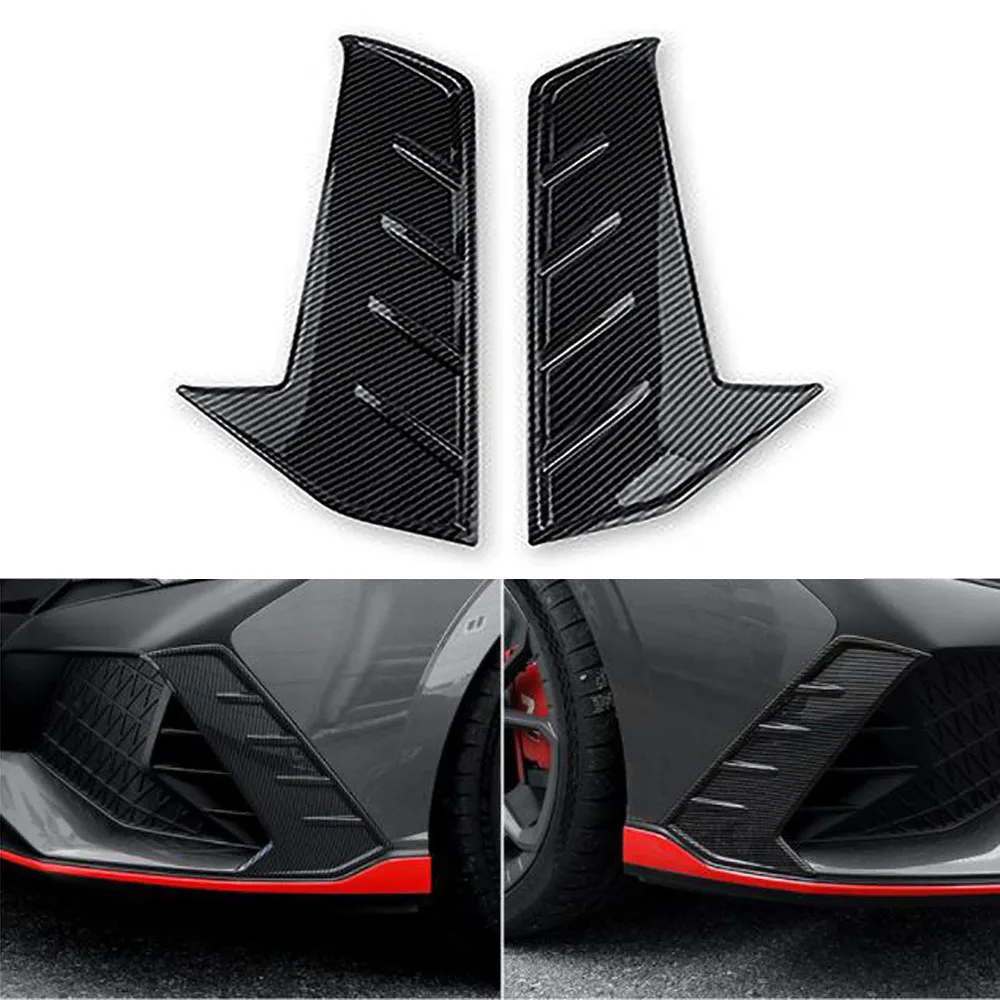 

For Hyundai Elantra CN7 N Head Light Front Fog Lamp Cover Emblems Trim Carbon Fiber Protector Exterior