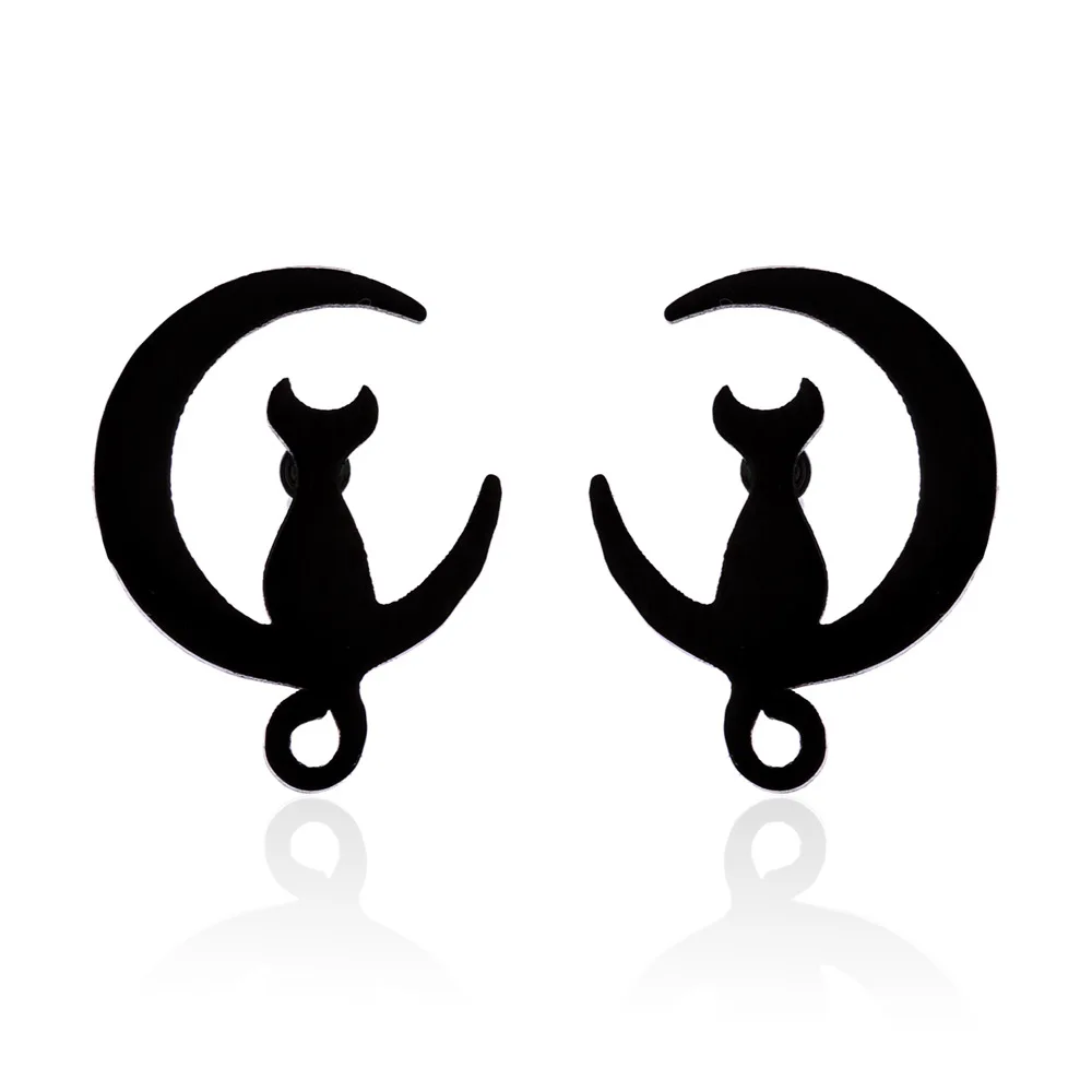 Fashion New Stainless Steel Small Animal Girl Simple Pet Cat Cute Dog Earrings Ear Stud Jewelry Gift Wholesale