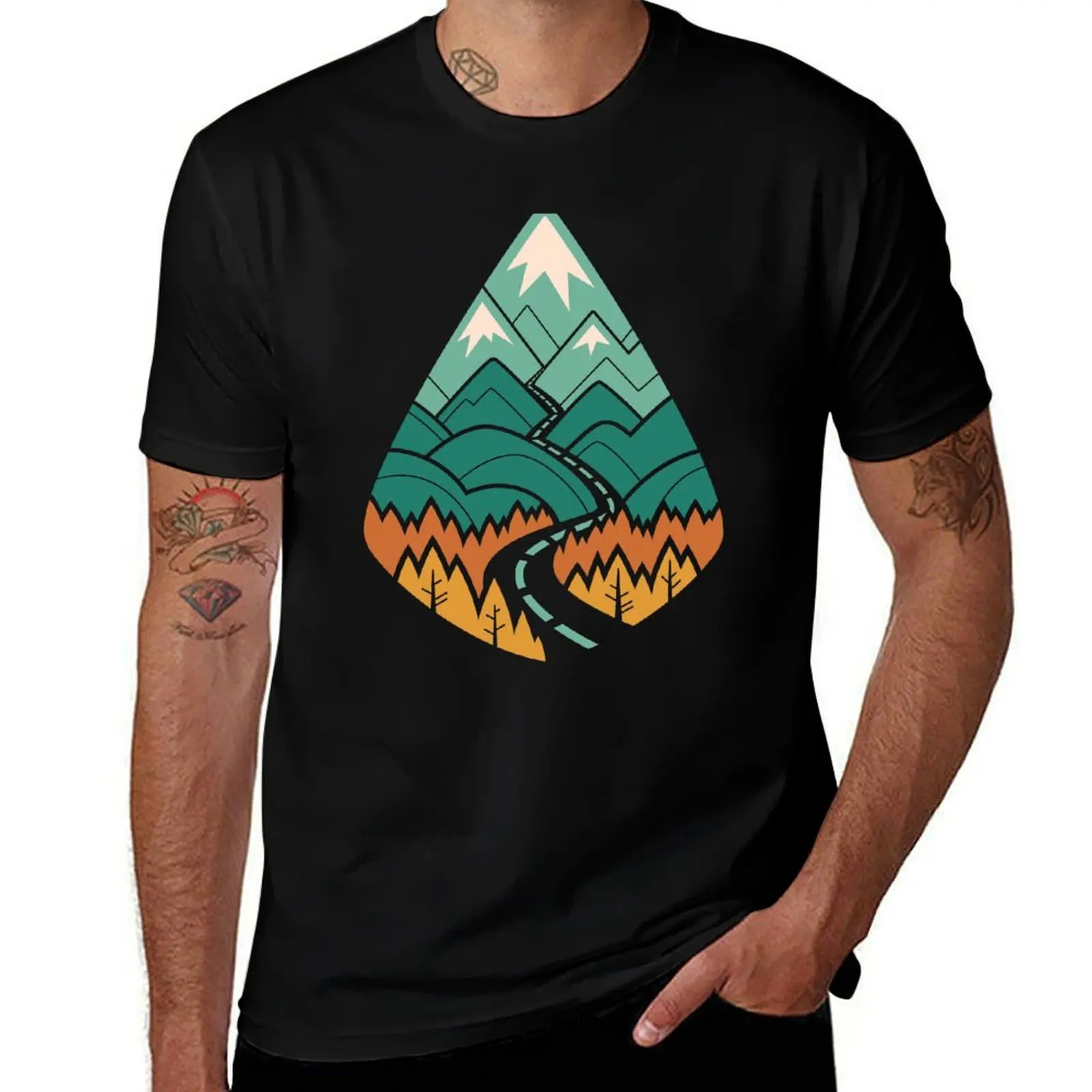 The Road Goes Ever On: Summer T-Shirt t shirts designer t shirt custom print man graphic t shirt T-Shirt