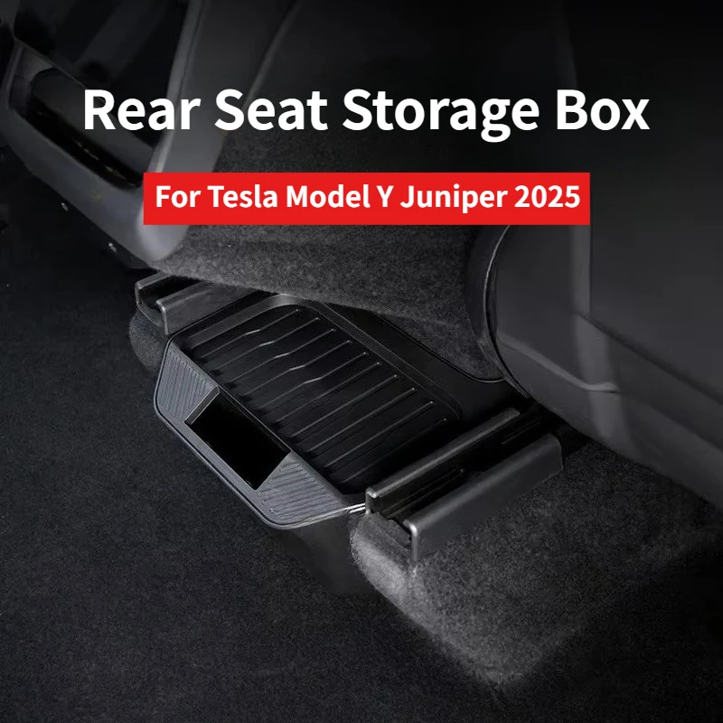 

For Tesla Model Y Juniper 2025 Rear Seat Storage Box Organizer Center Console Bins Backseat Trash Can Garbage Bag Tray Accessory