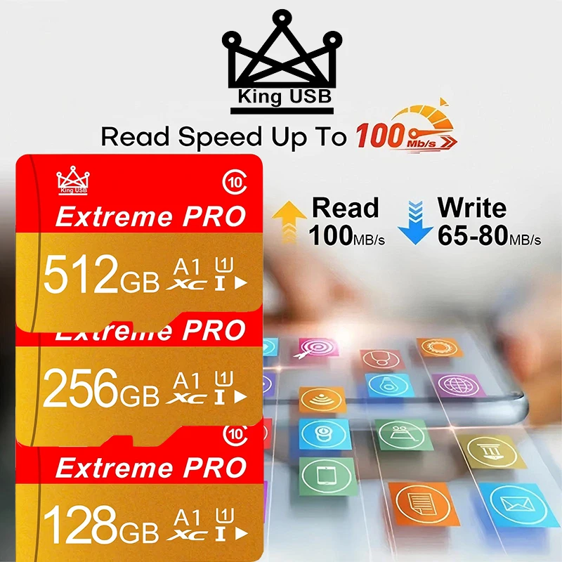 High-Speed Memory Card 256GB Micro TF SD Card 128GB SD Cards 64GB TF Cards UHS-II U3 for Camera/Laptop/Gaming Console