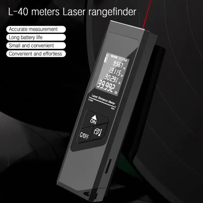 Laser Rangefinder 40/60M Portable Digital Distance Meter One Click Reading for Carpenter Woodworking Measurement