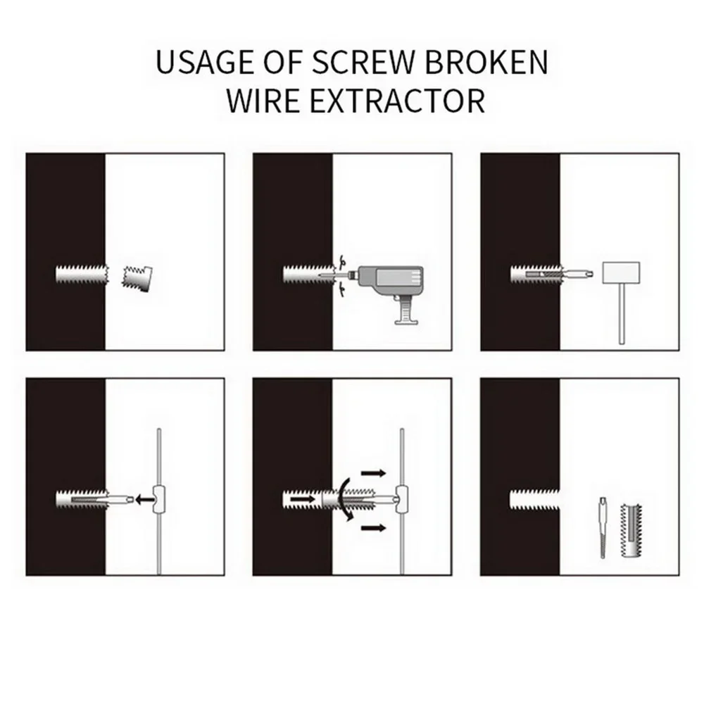 5PCS/6PCS Broken Damaged Screwdriver Extractor Drill Bit Set Carbon Steel Double Side Screw Pull Center Drill Bits