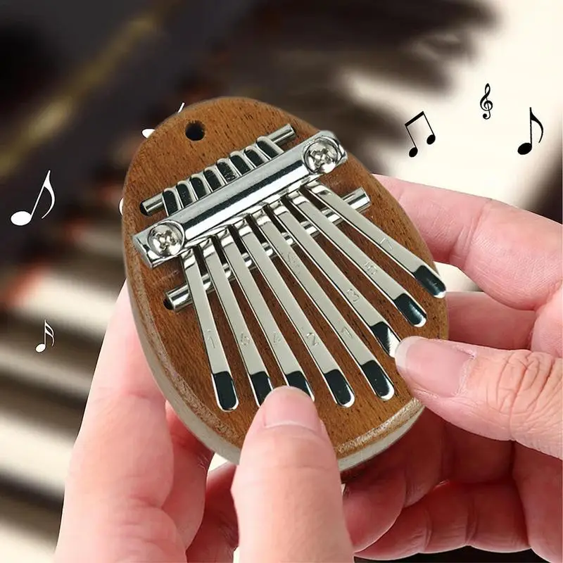 Small Kalimba Thumb Piano 8 Keys Portable Finger Piano Thumb 8 Keys Pocket Musical Piano For Beginners Solid Wood Finger Piano image 2