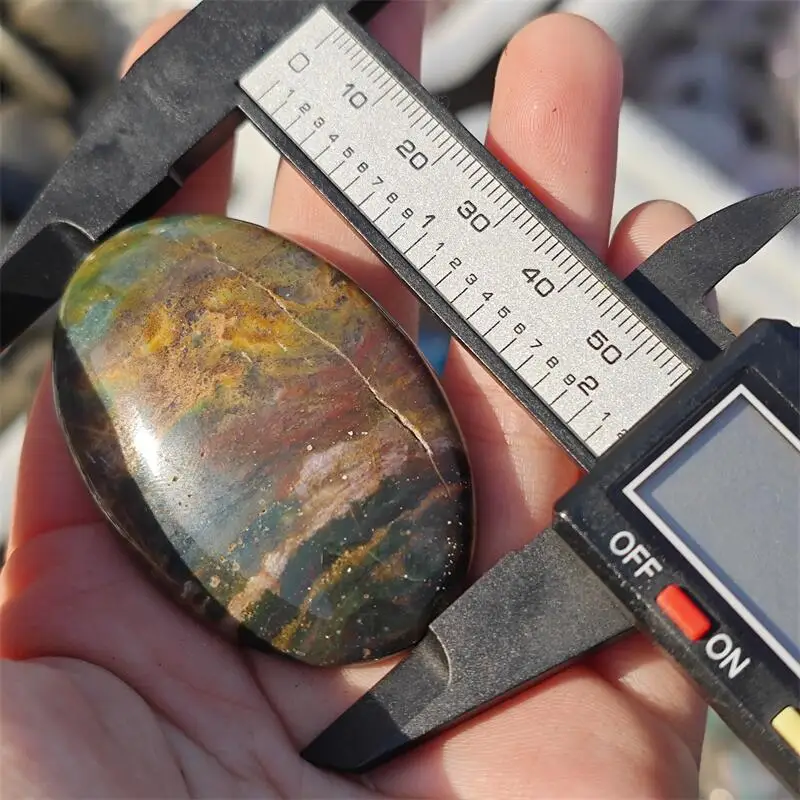 2PCS Natural Ocean Jasper Palm Carving Witchcraft Ornaments Home Decoration Accessories Room Decor Gift