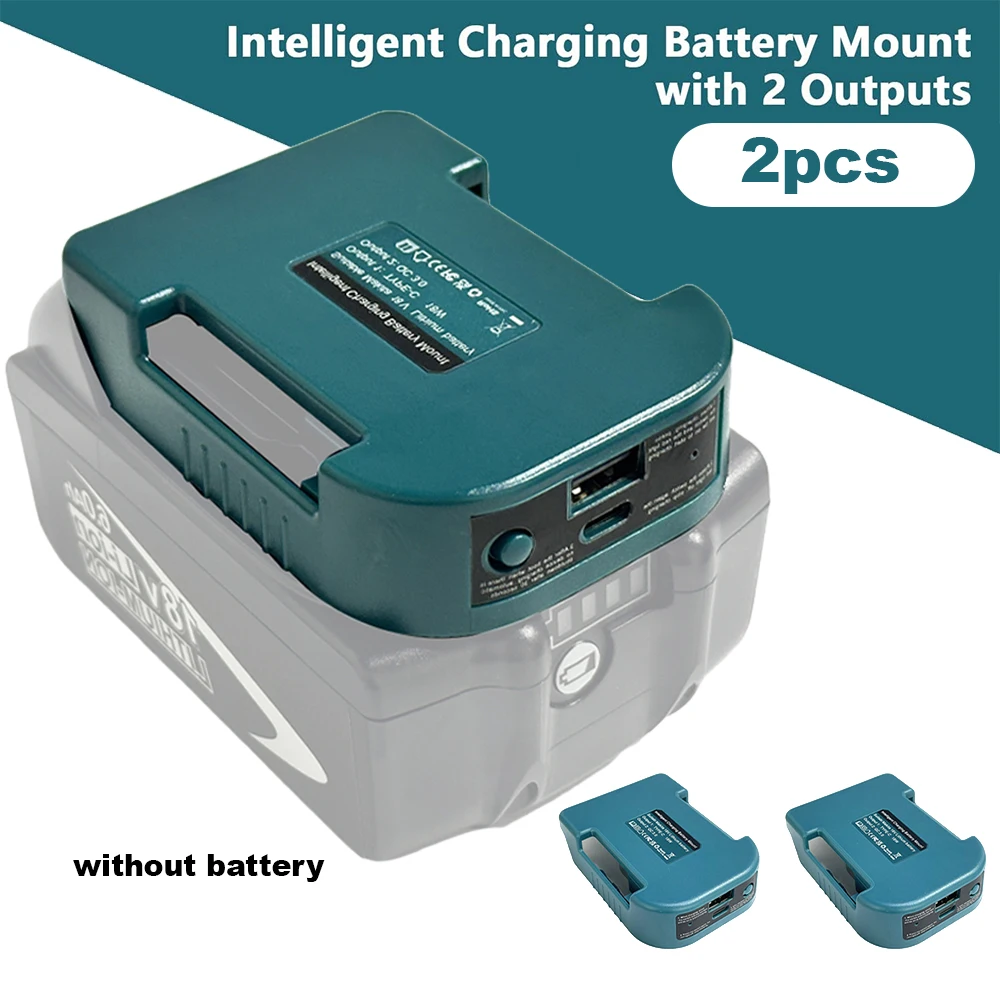 

Стойка для быстрого зарядного устройства Makita, 2 шт., портативный адаптер для батареи Lithitum с USB-портом 5 В и портом Type-C 18 Вт, быстрая зарядка