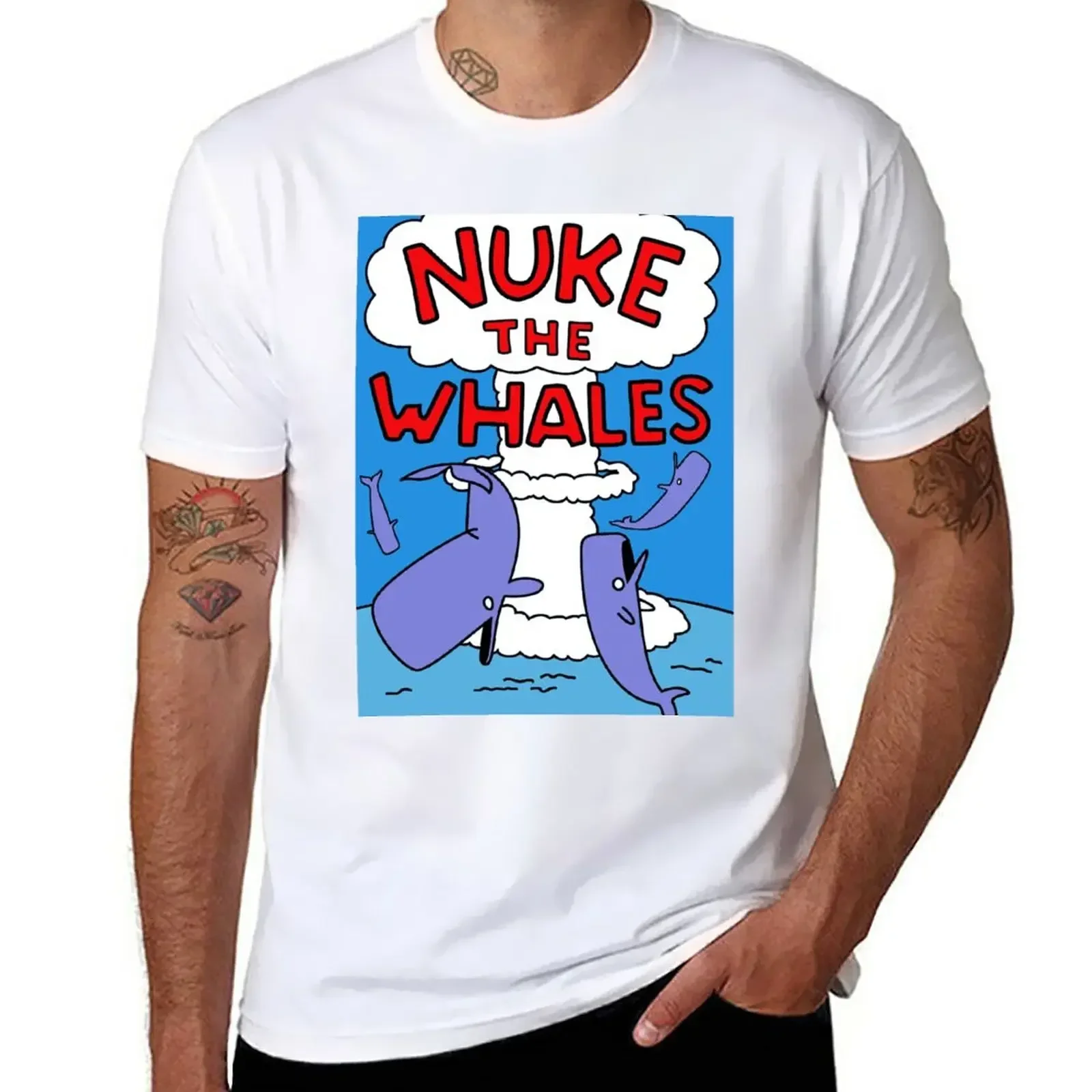 Nuke The Whales T-Shirt Short sleeve tee customs mens clothing