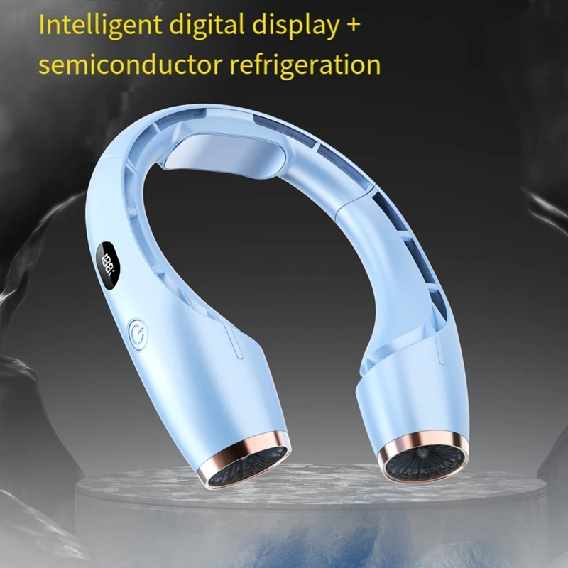 مكيف هواء محمول بمروحة تبريد أشباه الموصلات معلقة على الرقبة بقدرة 4000 مللي أمبير في الساعة 360 محيطي للمبرد الخارجي باللون الأبيض-A68M