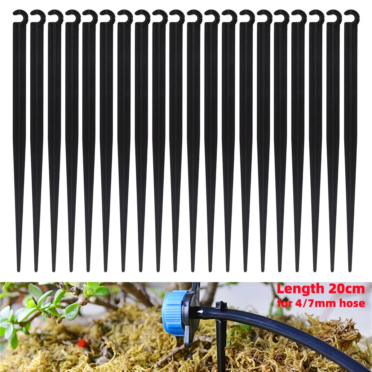 Length 20cm 4/7mm Hose Holder C-shaped Ground-insertion 1/4