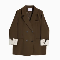 SuperAen Europe and America Style 2025 Spring and Summer Fashion Decorated Women's Suit Jacket Lapel Long Sleeve Design Coat