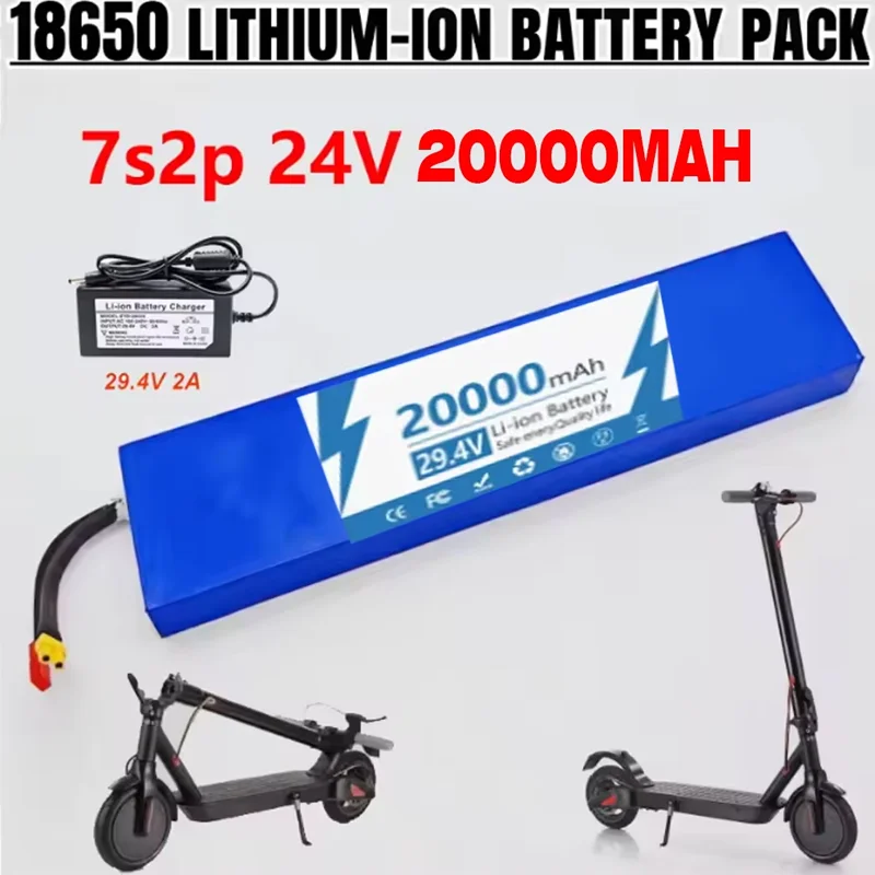 🚴 7S2P 18650 lithium-ionbatterijpakket 🚴 29,4 V 20000 mAh oplaadbaar ingebouwd BMS voor elektrische scooterbatterij enz 🚴
