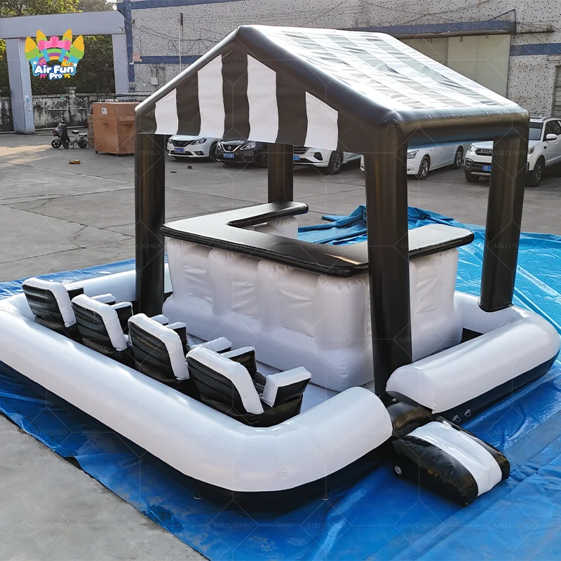 

Надувной портативный бассейн-бар для вечеринок на заднем дворе, из ПВХ, для взрослых, с УФ-защитой, водонепроницаемый, огнестойкий