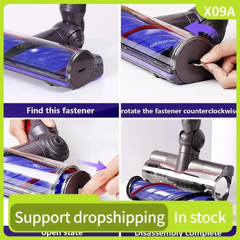 

X09A Upgrade Anti-Tangle Cleaner Head For Dyson Digital Slim/V12 Detect Slim Vacuum Attachments For Carpets Hardwood Floor