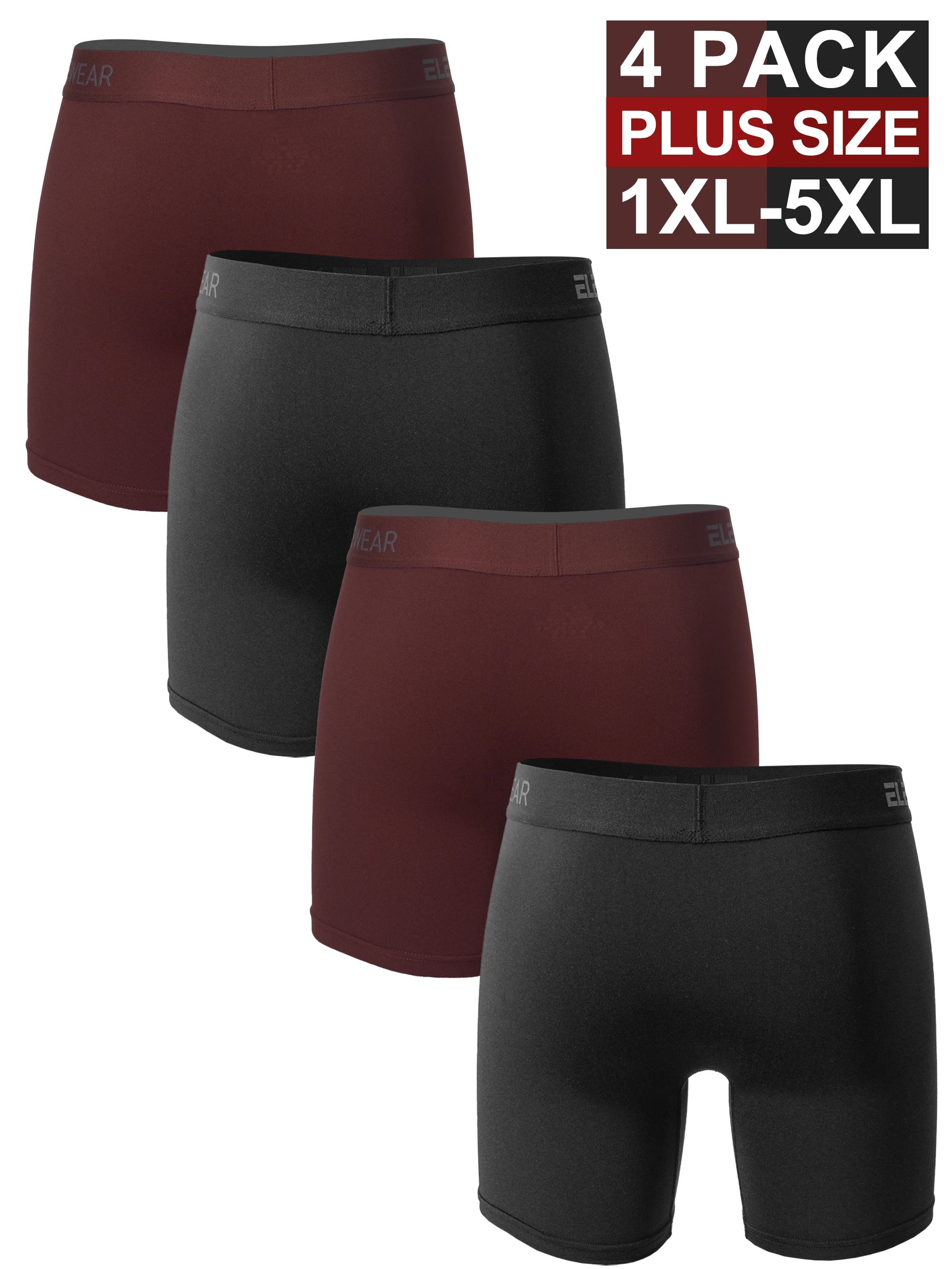 4 حزمة الرجال الملابس الداخلية مع افتتاح تنفس الرجال Boxershorts الرجال سراويل داخلية حجم كبير 1XL-5XL الرطوبة فتل