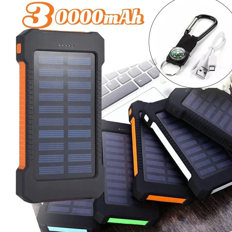 100000mAh Solar Power Bank External Battery Portable Charger Waterproof Powerbank W/ SOS Flashlight for IPhone Xiaomi Huawei image 5
