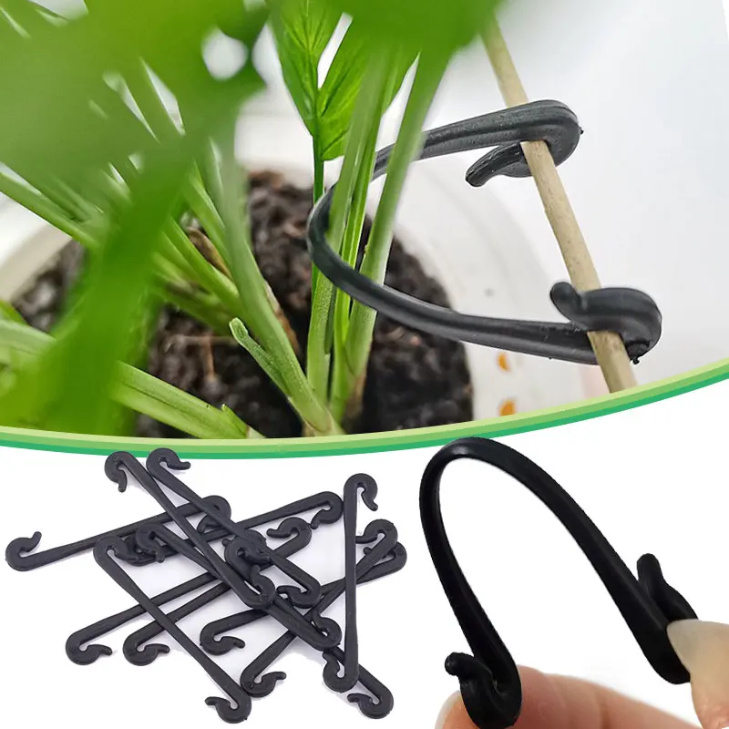 100/200pcs Vines Fastener PlasticTied Buckle Hooks Gardening Grape Support Vegetable Strapping Clips Fixed Hook Plant Holder