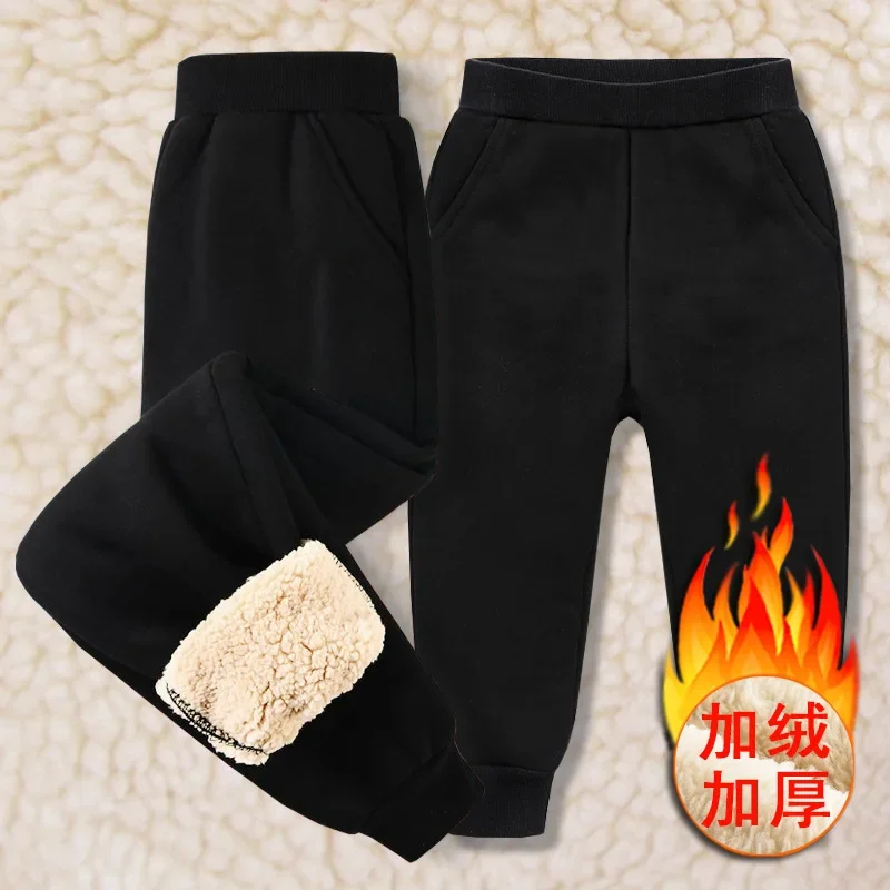 Children Cashmere Sweatpants for Boys Girls Winter Thick Casual Sports Pants Kids Warm Long Pants Trousers 3-14 Years Teenage