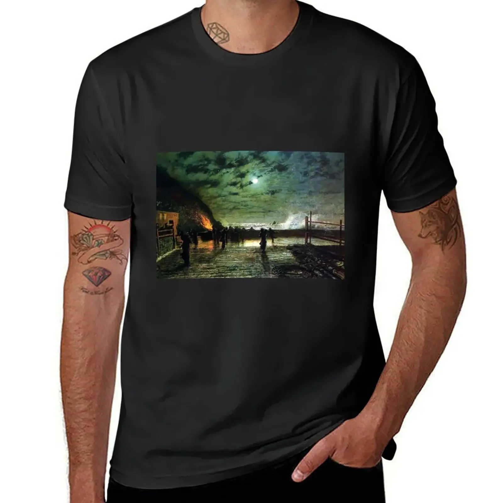 John Atkinson Grimshaw In Peril T-Shirt vintage clothes korean fashion hippie clothes sweat shirts, men