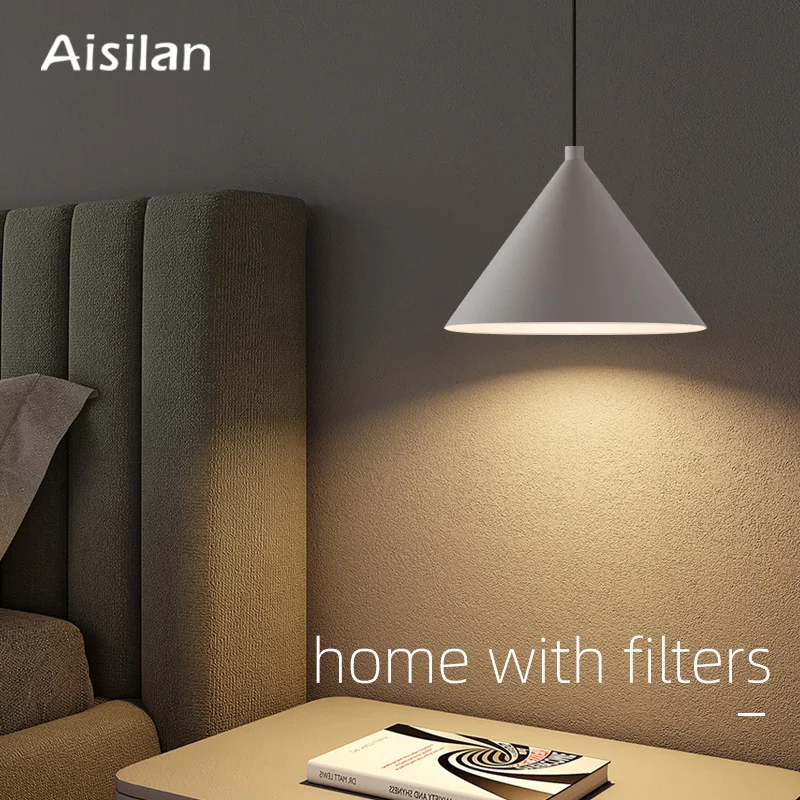 Aisilan-lámpara colgante de Metal CRI 97, luz de diseño moderno, de 1,8 m Altura ajustable, color blanco, 7W, para cabecera, sala de estar y Bar