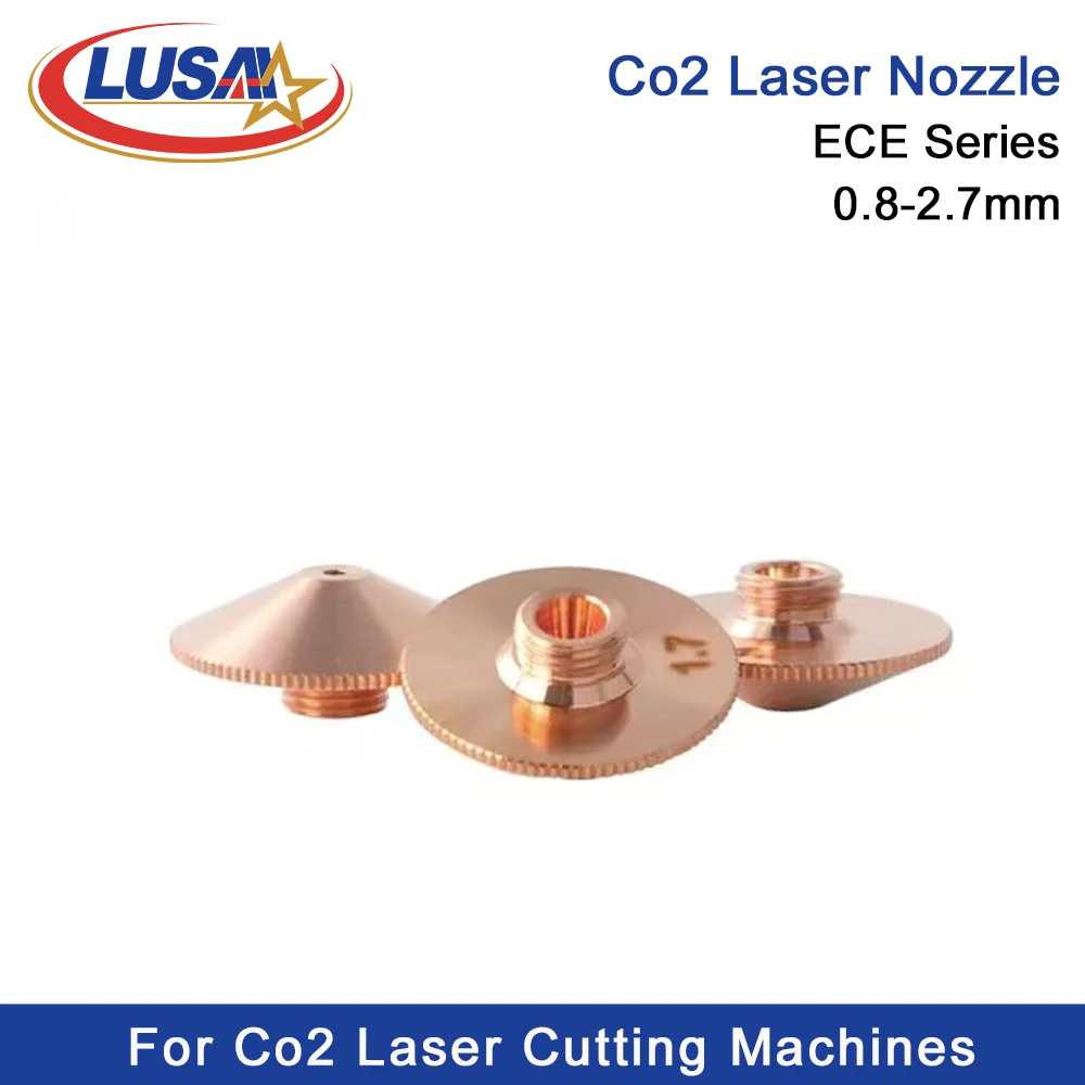 

LUSAI 10Pcs/Lot ECE Series Laser Nozzles D24H10M8 Caliber 0.8-2.7mm For TR Co2 Laser Cutting Machines 260432 Ceramic Nozzle