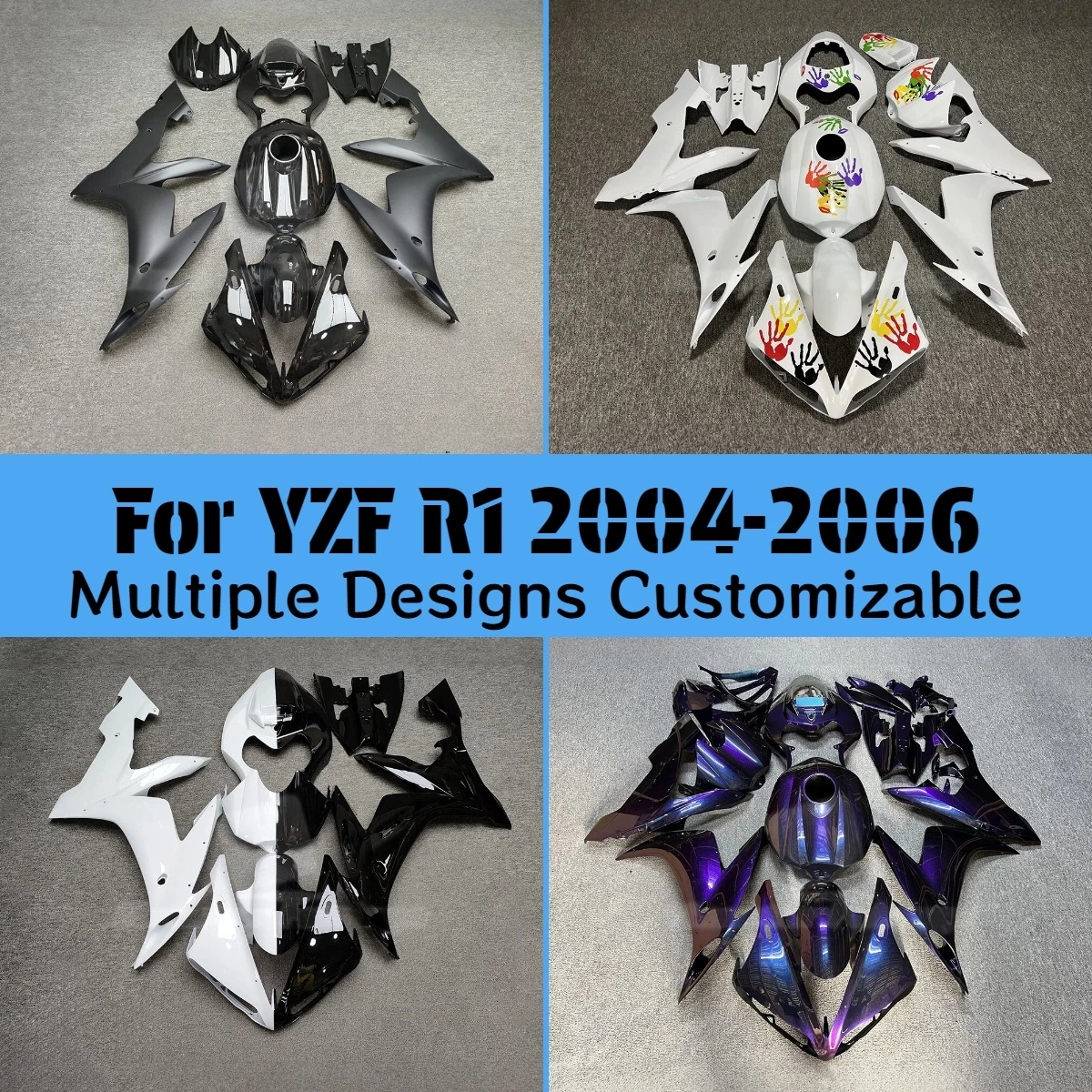 

For YAMAHA YZF-R1 2004 2005 2006 ABS Fairing Set YZF R1 04 05 06 ZXMT ABS Plastic Fairings Body Parts Kit