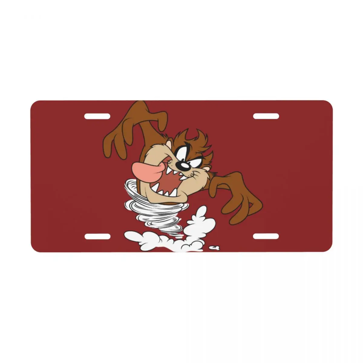 Custom Cool Cartoon Tasmanian Devil Decorative Metal License Plate Taz Anime Aluminum Car Front Vanity Tag 12x6 Inch