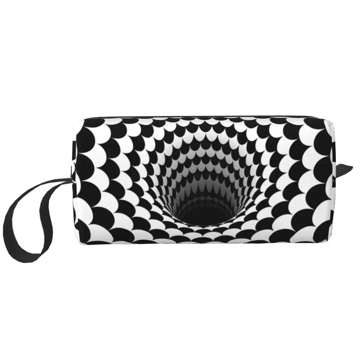 Optical Illusion Black Hole Scales Toiletry Bag Geometry Black And White Makeup Cosmetic Ladies Beauty Storage Dopp Kit Box