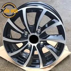 XingHui XX612 14 inch Aftermarket Wheel CB67.1 35mm Offset 4 Hole 4X100 14x5.5J Rims with Black Machine Face